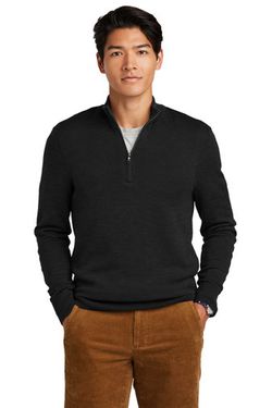 Brooks Brothers ® Washable Merino Birdseye 1/4-Zip Sweater BB18412 Brooks Brothers ® Washable Merino Birdseye 1/4-Zip Sweater BB18412
