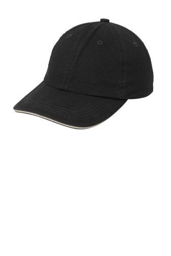 Port Authority  Sandwich Bill Cap with Striped Closure.  C830
