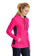 Sport-Tek ®  Ladies Sport-Wick ®  Fleece Colorblock Hooded Pullover. LST235