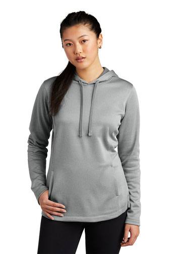 Sport-Tek  ®  Ladies PosiCharge  ®  Sport-Wick  ®  Heather Fleece Hooded Pullover. LS