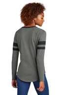 Sport-Tek ®  Ladies Halftime Stripe Long Sleeve V-Neck Tee LST6043
