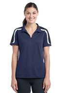 Sport-Tek ®  Ladies Tricolor Shoulder Micropique Sport-Wick ®  Polo. LST658
