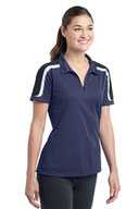 Sport-Tek ®  Ladies Tricolor Shoulder Micropique Sport-Wick ®  Polo. LST658