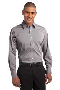 DISCONTINUED  Port Authority Fine Stripe Stretch Poplin Shirt. S647