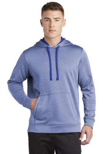 Sport-Tek  ®  PosiCharge  ®  Sport-Wick  ®  Heather Fleece Hooded Pullover. ST264