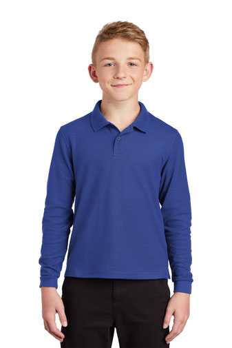 Port Authority Youth Long Sleeve Silk Touch™ Polo.  Y500LS