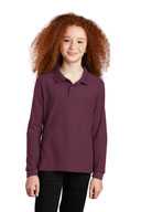 Port Authority Youth Long Sleeve Silk Touch™ Polo.  Y500LS