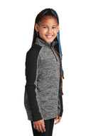 Sport-Tek  ®  Youth PosiCharge  ®  Electric Heather Colorblock 1/4-Zip Pullover. YST397