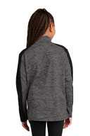 Sport-Tek  ®  Youth PosiCharge  ®  Electric Heather Colorblock 1/4-Zip Pullover. YST397