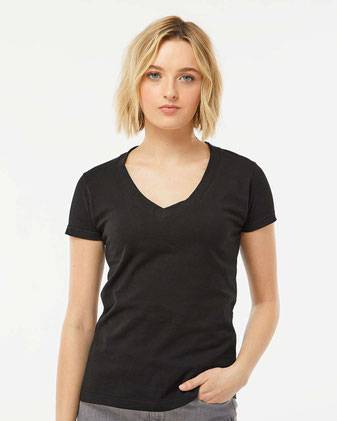 Tultex Women's Fine Jersey V-Neck T-Shirt 214M