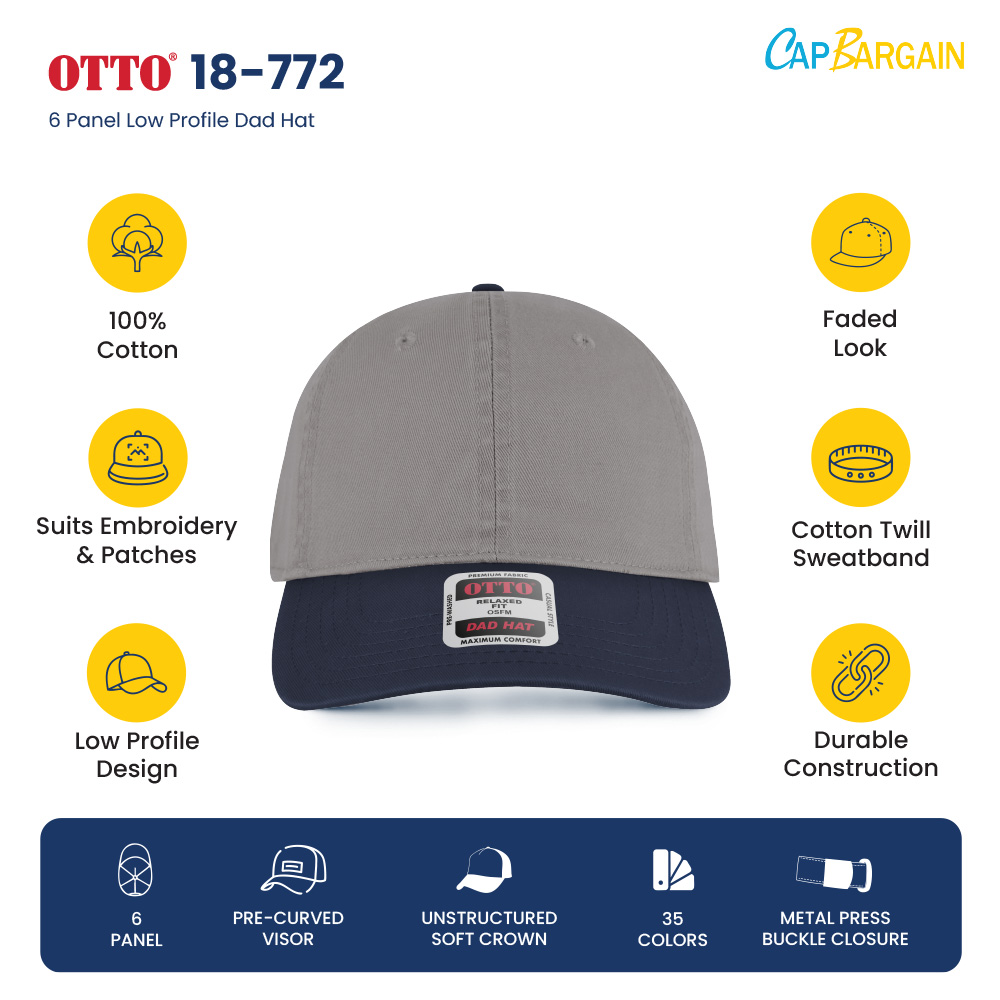 Shop OTTO CAP 18-772 6 Panel Low Profile Dad Hat