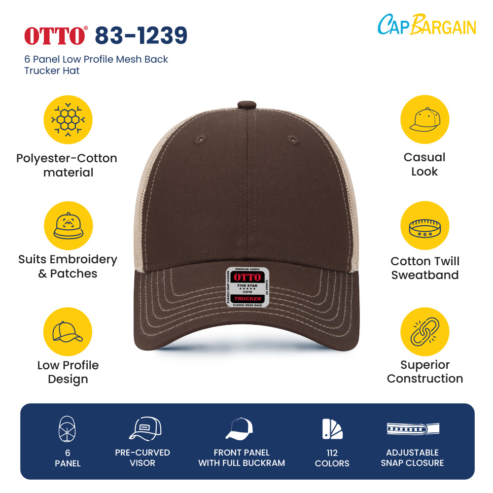 Shop OTTO CAP 83-1239 6 Panel Low Profile Mesh Back Trucker Hat