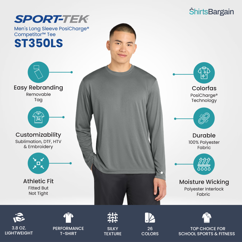 Shop Sport-Tek ST350LS Men's Long Sleeve 